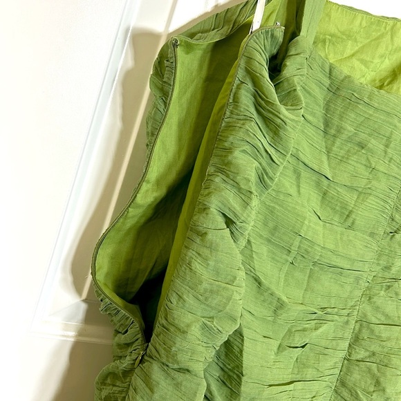 MINKPINK Little Darling Cotton Printed Green Ruched Dress - Picture 4 of 5